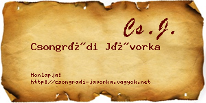 Csongrádi Jávorka névjegykártya